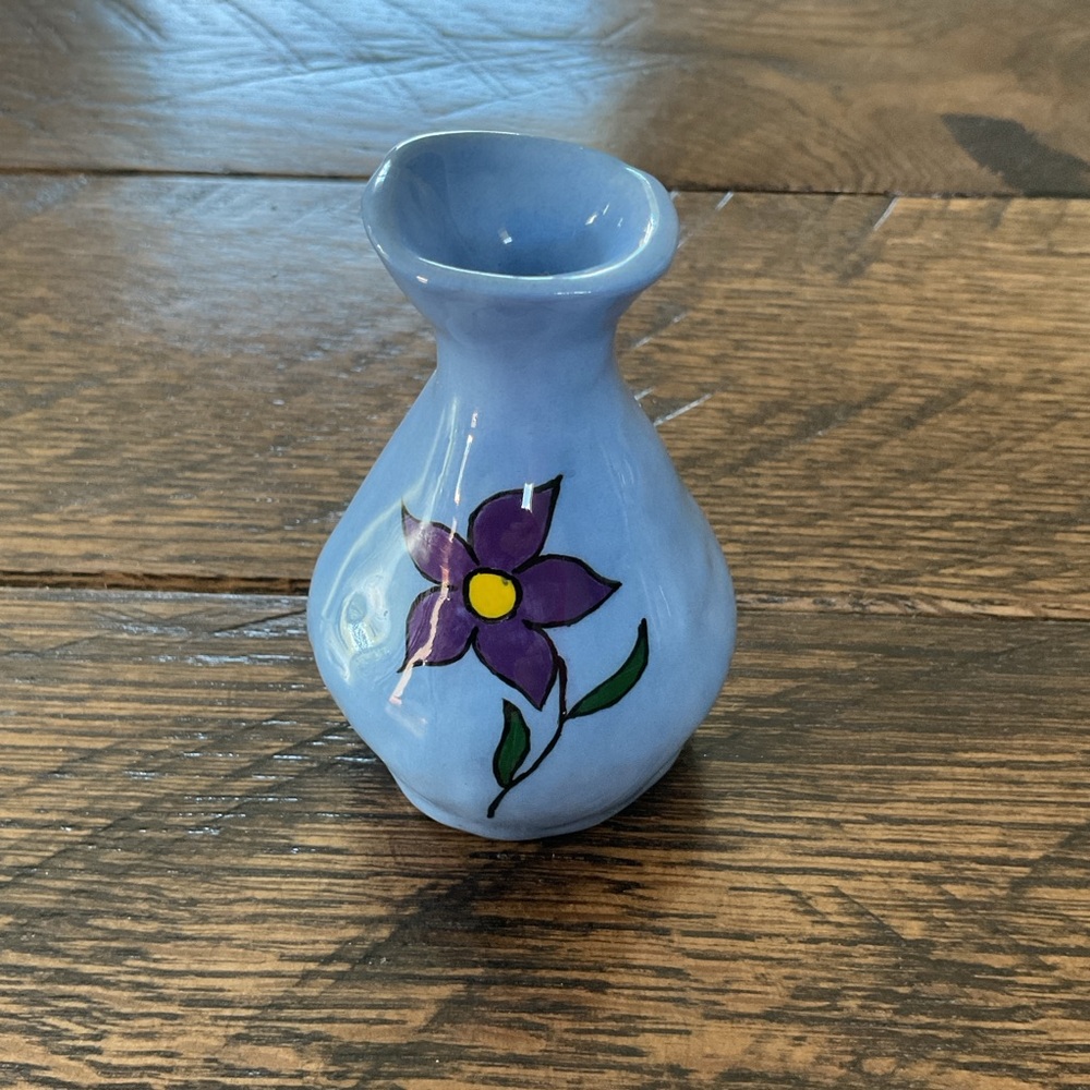 Vintage Handmade Handbuilt Clay Bud Vase